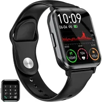 Smartwatch Damen Herren mit Telefonfunktion, 1.83’’ Fitness Armbanduhr Fitnessuhr mit 100+ Sportmodi Pulsuhr SpO2-Monitor Schlafmonitor Android...