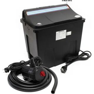 Wiltec Sunsun Brunnen - Gartenteich, CBF-200T Filteranlage komplett mit 9 W UVC Klärer, Teichpumpe 2300 l/h 35 W
