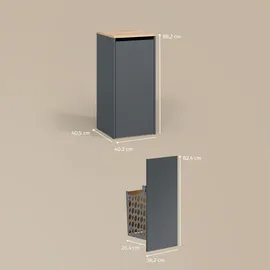 livinity® Paolina Badschrank 40,2 x 88,2 cm Anthrazit/Goldkraft Eiche