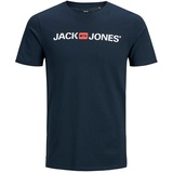 JACK & JONES Herren Rundhals T-Shirt JJECORP Logo Slim Fit Plussize XXL-8XL, Größe:XXL, Farbe:Navy Blazer 12184987