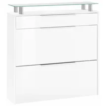 borchardt Möbel Oliva 89 x 96 x 24 cm hängend mit 2 Doppeltrommel und 1 Schubkasten / weiß