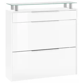 borchardt Möbel Oliva 89 x 96 x 24 cm hängend mit 2 Doppeltrommel und 1 Schubkasten / weiß