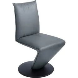 K+W Komfort & Wohnen Drehstuhl »Drive«, Leder CLOUD, Stuhl mit federnder Sitzschale, Drehteller in Metall schwarz Struktur K+W Komfort & Wohnen aqua 54 + Drehteller in Metall schwarz Struktur