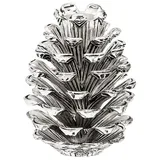 Edzard Kerzenleuchter Zapfen Höhe 9 cm), silberfarben, Aluminium vernickelt, für Stabkerze,