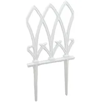 Relaxdays Beetzaun, 2 Zaunelemente je HxB: 33,5 x 17,5 cm, Steckzaun mit Verzierung, Beeteinfassung, Gusseisen, weiß