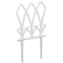 Relaxdays Beetzaun, 2 Zaunelemente je HxB: 33,5 x 17,5 cm, Steckzaun mit Verzierung, Beeteinfassung, Gusseisen, weiß