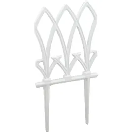 Relaxdays Beetzaun, 2 Zaunelemente je HxB: 33,5 x 17,5 cm, Steckzaun mit Verzierung, Beeteinfassung, Gusseisen, weiß