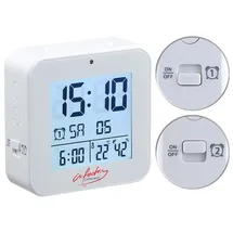 Infactory Funk-Wecker mit 2 Weckzeiten weiß