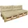 VOUNOT Palettenkissen 120 x 80 x 40 cm beige 4-tlg.