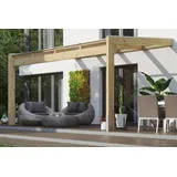 SKANHOLZ SKAN HOLZ Terrassenüberdachung Novara 450 x 259 cm, Leimholz, natur