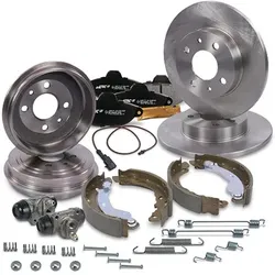 Bestprice Bremsscheiben+Bremsbeläge+Bremsbacken Vorn+Hinten für Fiat