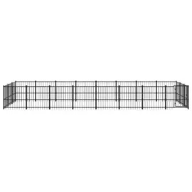 vidaXL Hundezwinger 22,58 m2 Stahl Schwarz