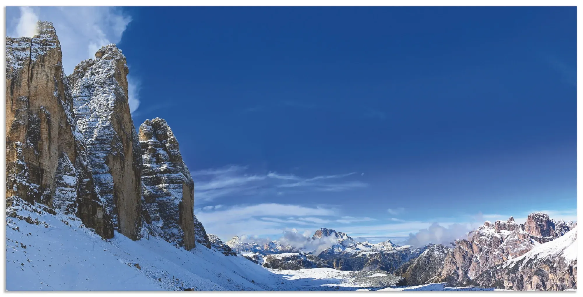 Artland Wandbild »Drei Zinnen Umrundung in den Dolomiten«, Himmel, (1 St.), als Alubild, Outdoorbild, Wandaufkleber in verschied. Größen Artland blau