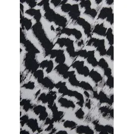 VIVANCE Midirock Damen Animalprint Schwarz/Weiß 46