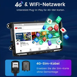 junsun Android Autoradio 4+64GB für VW Golf 7/Passat/Tiguan/Jetta/Polo/Beetle
