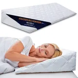 Keilkissen für Bett und Sofa 45x140 cm - Reflux Kissen & Matratzenkeil für Erwachsene – Bettkeil Lesekissen Rückenkissen Kopfteil Betterhöher – Venenkissen Beinkissen Bezug waschbar Oeko-Tex