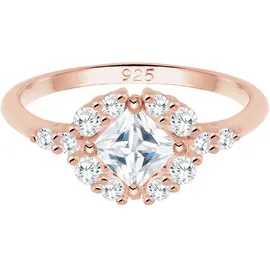 ELLI PREMIUM "Verlobungsring Zirkonia Weiß 925 Sterling Silber Verlobungsring in Rosegold | Gr.: 52