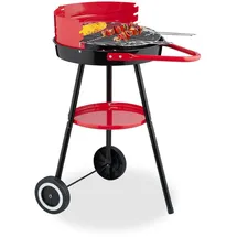 Relaxdays Holzkohlegrill Dreibein Rot Ø 42 cm
