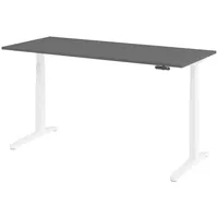 Bümö Schreibtisch, Graphit, Weiß, Nachbildung, Rechteckig, 180x74x80 cm, FSC