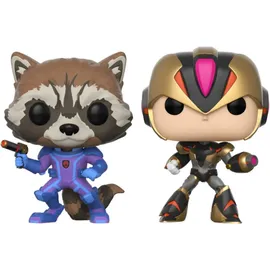 Funko Pop! Marvel vs. Capcom: Rocket vs. Mega Man X Vinyl Bobble-Head 2er Pack