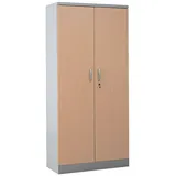 Gürkan Stahlschrank 100119 buche, weißaluminium 92,0 x 42,0 x 195,0 cm, aufgebaut