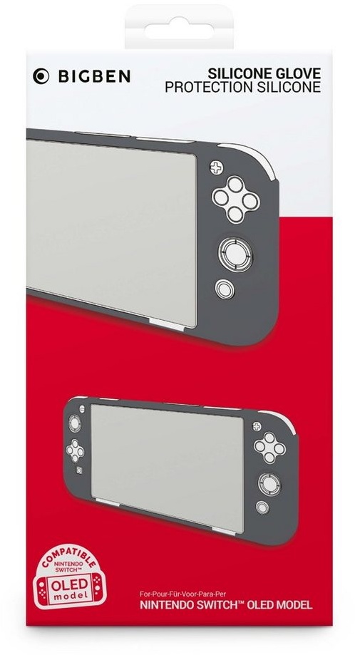 BigBen Switch OLED Schutzhülle Silikon Glove Case grau BB011753 Zubehör Nintendo