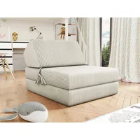 MIRJAN24 Schlafsofa Kevin Cord, mit Schlaffunktion, Bettsessel, Klappmatratze, Faltmatratze beige