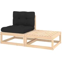 vidaXL Garten-Lounge-Set 2-tlg. grau/silber