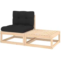 vidaXL Garten-Lounge-Set 2-tlg. grau/silber