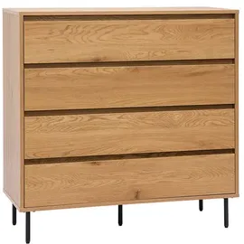 miliboo Kommode mit 4 Schubladen 100 cm Eiche / Beige