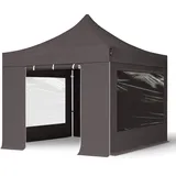 TOOLPORT Faltpavillon 3 x 3 m inkl. 4 Seitenteile Grau