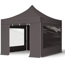 TOOLPORT Faltpavillon 3 x 3 m inkl. 4 Seitenteile Grau