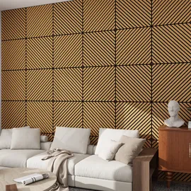 [neu.holz] Akustik-Wandpaneel Vang dunkelbraun 8 St. 60 x 60 cm