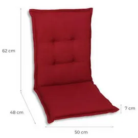 GO-DE Sitzauflage 108 x 50 x 5 cm rot 2-tlg.
