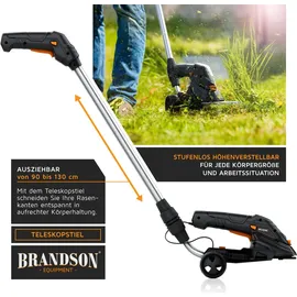 Brandson Akku-Strauchschere inkl. Teleskopstange 90-130 cm, Ladegerät und 2000 mAh
