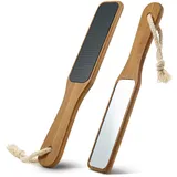 FVION Hornhautentferner - 2 in1 Nano Glas Hornhautraspel mit Spiegel, Professionelle Hornhautfeile für Nass & Trocken Füsse, Fußraspel für Harte und Abgestorbene Haut, Fußpflege sicher & schnell