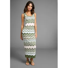 LAURA SCOTT Strickkleid Strick Zickzack-Muster Grün 38