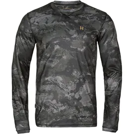 Härkila Langarmshirt Noctyx Camo schwarz XXL