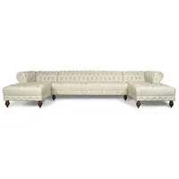 JVmoebel Ecksofa Chesterfield Couch U-förmig Klassische Leder Wohnlandschaft Ecksofa, 1 Teile, Made in Europa weiß
