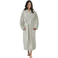 Octopus Damen Frottee Bademantel - Gürtel, Kapuze und Taschen für ultimativen Komfort - Ökotex Standard 100-100% Baumwolle f5731 Farbe: Bademantel Platingrau Frottee (1512), Gr. 8XL - 8XL