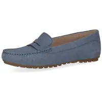 CAPRICE Damen Mokassins aus Leder Elegant, Blau (Blue Suede), 37