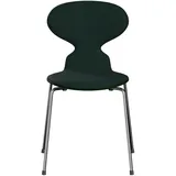 Fritz Hansen - Ant 3101 Stuhl, dunkelgrün (Vidar 1062) / Esche lackiert evergreen / verchromt