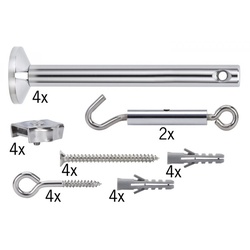 Paulmann 17834 Seil-Zubehör, Spann-Montage-Set, 4 Uml. 165mm Chrom