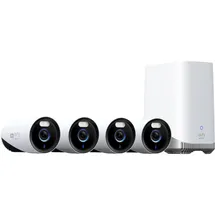 Eufy security eufyCam E330 Überwachungskamera für Außen, 4K, 24/7 Aufnahme, Netzstrombetrieben, veratärktes Wi-Fi, Gesichtserkennungs-KI, ohne monatliche Gebühren, 4 Kamera Set, inklusive HomeBase 3