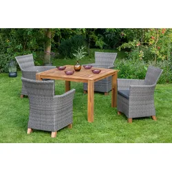 Garten-Essgruppe MERXX "Toskana", grau, Obermaterial: 100% Polyester. Füllung: 100% Polyurethan, Sitzmöbel-Sets