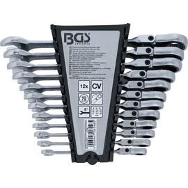 BGS Ratschenring-Maulschlüssel-Satz 6546 abwinkelbar 12-tlg.