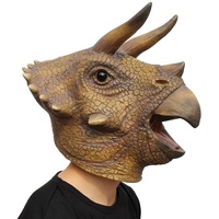 PartyCostume Halloween Kostüm Party Tierkopf Latex Maske Dinosaurier Triceratops