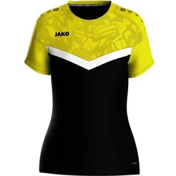 JAKO Damen Shirt T-Shirt Iconic, schwarz/soft yellow, 42