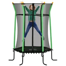 Homcom Trampolin Ø163,5 cm, Kindertrampolin Gartentrampolin mit Sicherheitsnetz, Randabdeckung für Kinder 3-10 Jahre bis 50 kg Grün