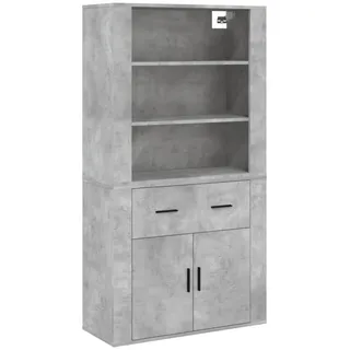 vidaXL Highboard, Sideboard mit viel Stauraum, Mehrzweckschrank Aktenschrank Wandmontage, Kommode Schrank für Wohnzimmer, Modern, Betongrau Holzwerkstoff